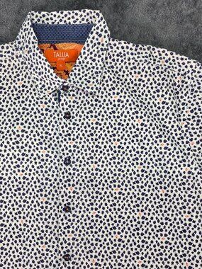 Tallia Sport Floral Button Down Shirt XL Short Sleeve Stretch